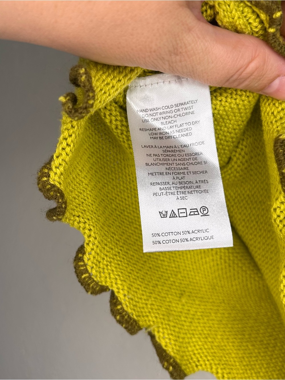 Silence + Noise Sleeveless Knit Tank with Lettuce Edge - Lime Green Size Small - Picture 6 of 7